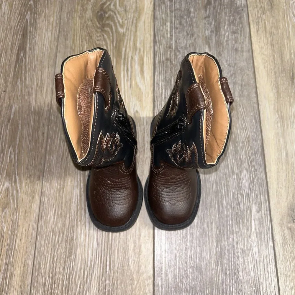 Austin Trading Co Kids Infant Youth US Size 6 Brown Black Western Style Boots